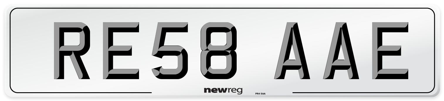 RE58 AAE Number Plate from New Reg